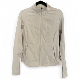 NWOT Danskin Cream Contour Yoga/Pilates Full Zip Jacket w/ Zip Pockets - Small